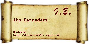 Ihm Bernadett névjegykártya