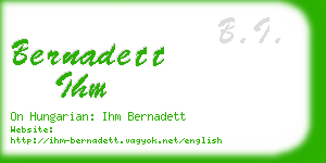 bernadett ihm business card